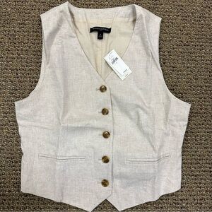 Banana Republic NWT linen women’s vest in beige/tan Size 8